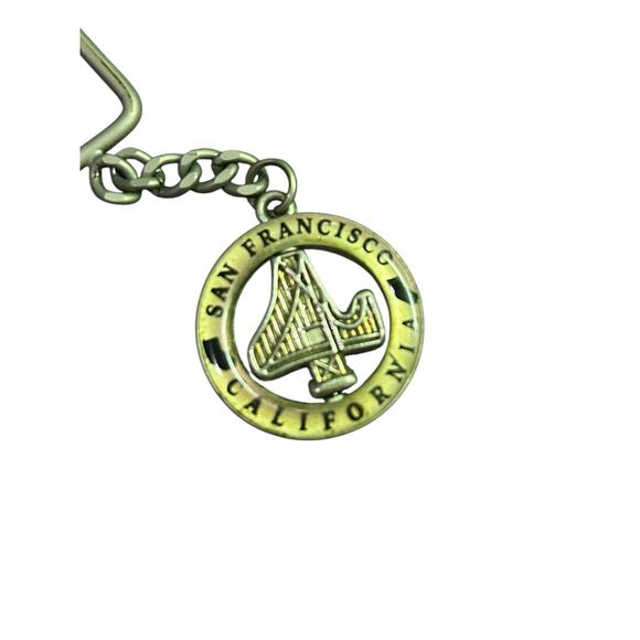 Vintage San Francisco Spinner Keychain Gold San Francisco California Bridge - Picture 2 of 2